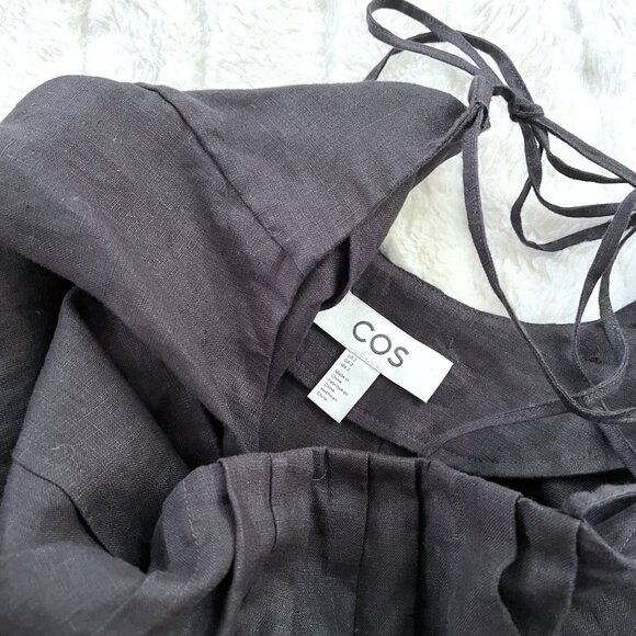 COS Pleated Linen Maxi Dress (Black) 2 - Picture 13 of 15